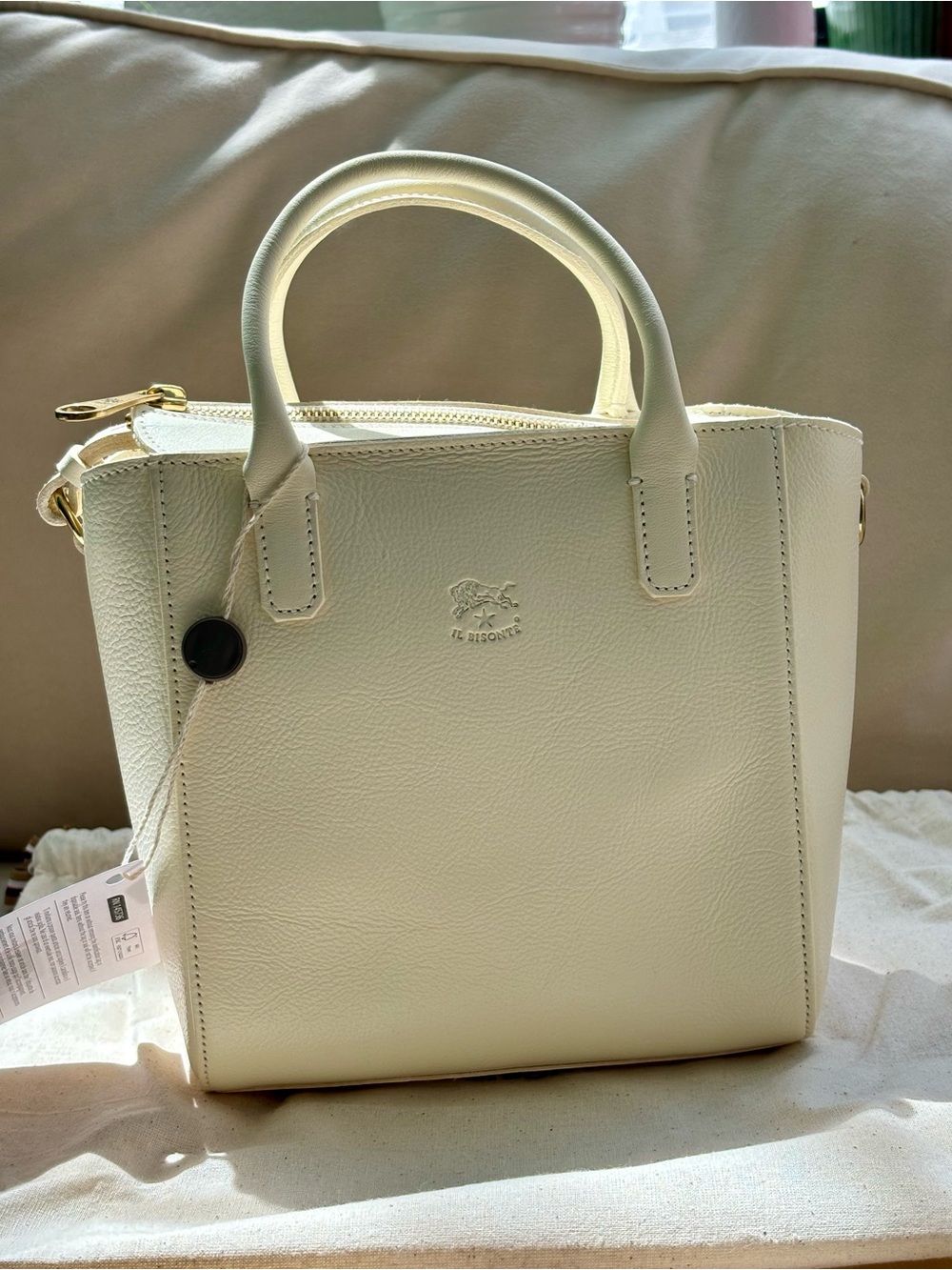Il Bisonte Cream Leather Handbag